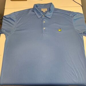 The Masters Performance Men's Blue Polo Shirt with Logo XL *FLAW-see description